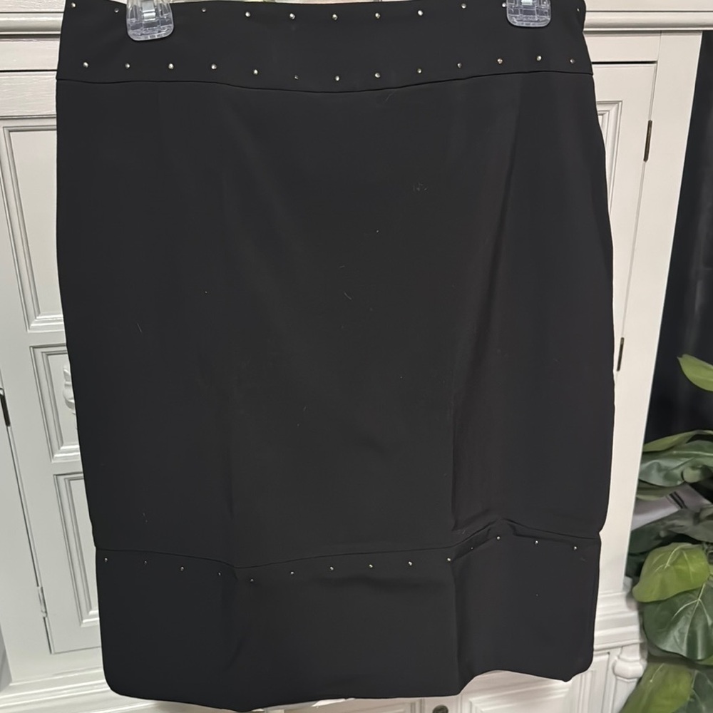 Elegant Black Studded Pencil Skirt by New York Clothing Company Size 8